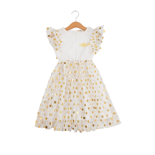 Mädchen Kleid mit goldenen Details –  festlich, elegant und stilvoll