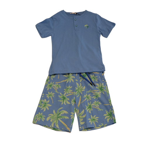 Jungen Sommer-Set mit Palmenprint - 6 bis 10 Jahren
