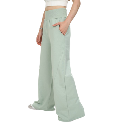 Mädchen Wide Leg Hose – trendigen Farben Beige oder Hellgrün