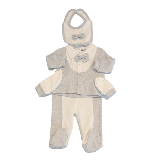 Elegantes Baby Set mit Fliege – klassisch, weich und zuckersüß