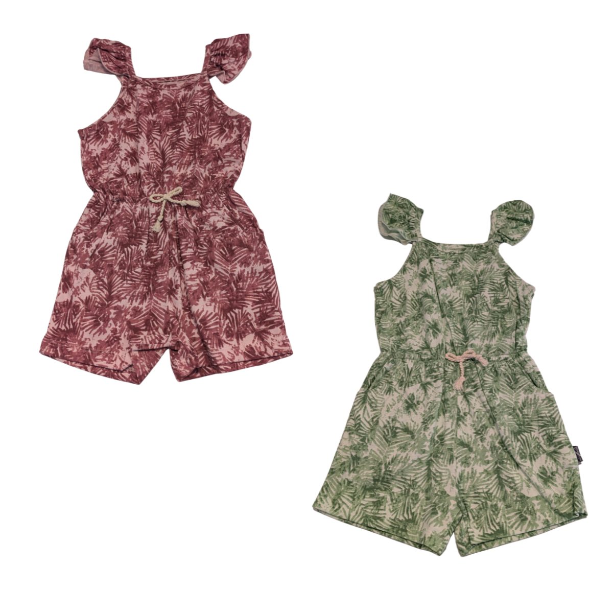 Mädchen Sommer Jumpsuit mit Palmenmuster
