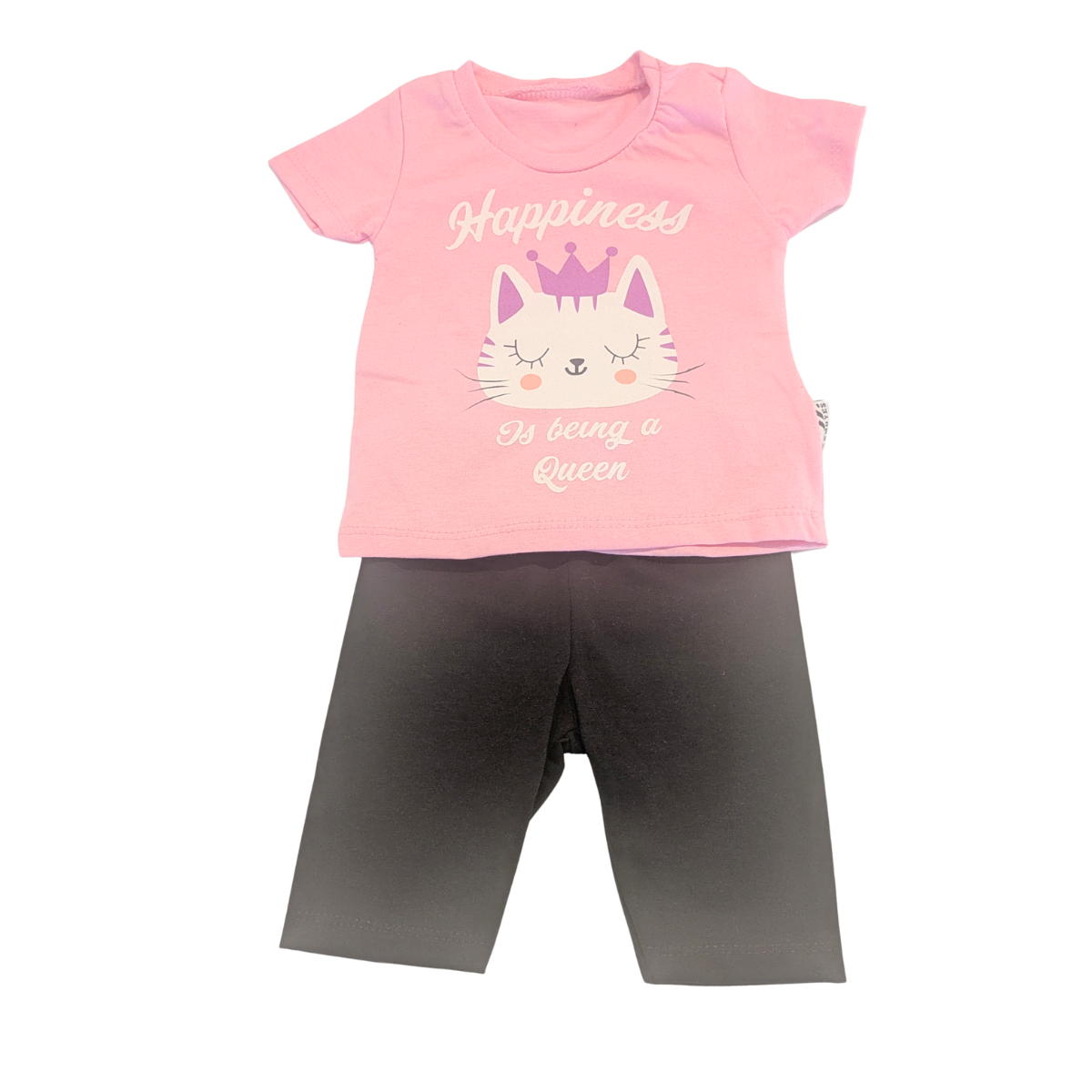 Mädchen Sommer-Set mit Katzenmotiv – T-Shirt und Leggings (6 Monate bis 2 Jahre)