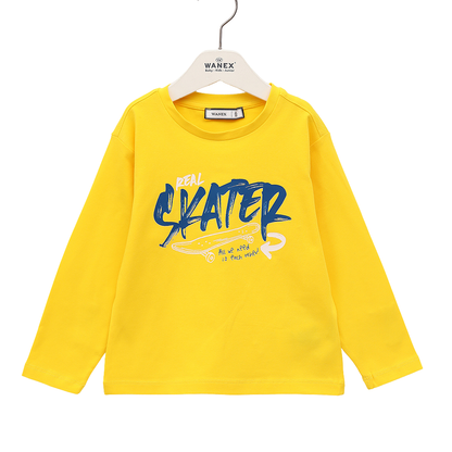 Langarmshirt „Real Skater“ Junge – Größen 92–122 – in Gelb oder Grün