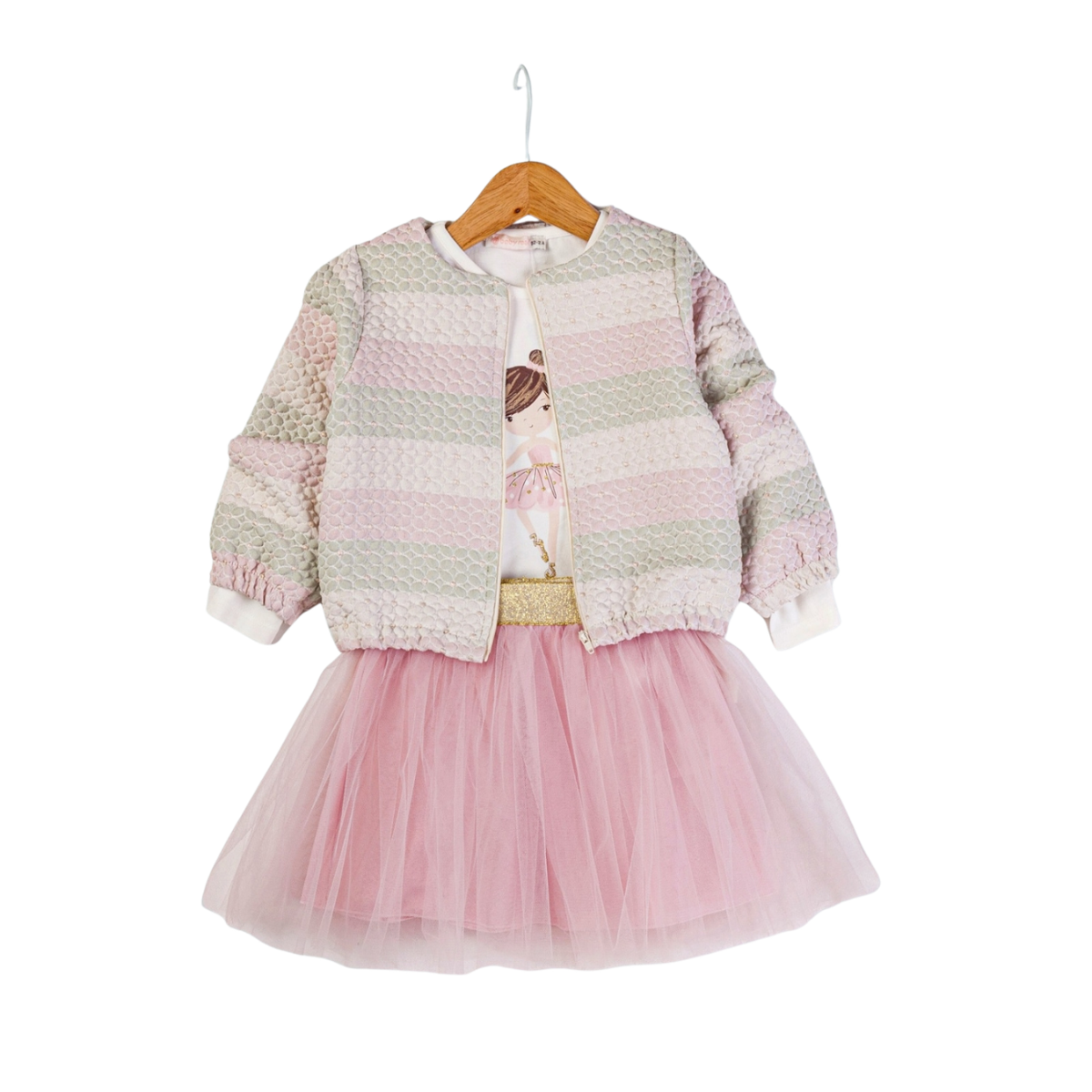Mädchen Set mit Tüllrock, Langarmshirt & Jacke (1–4 Jahre)