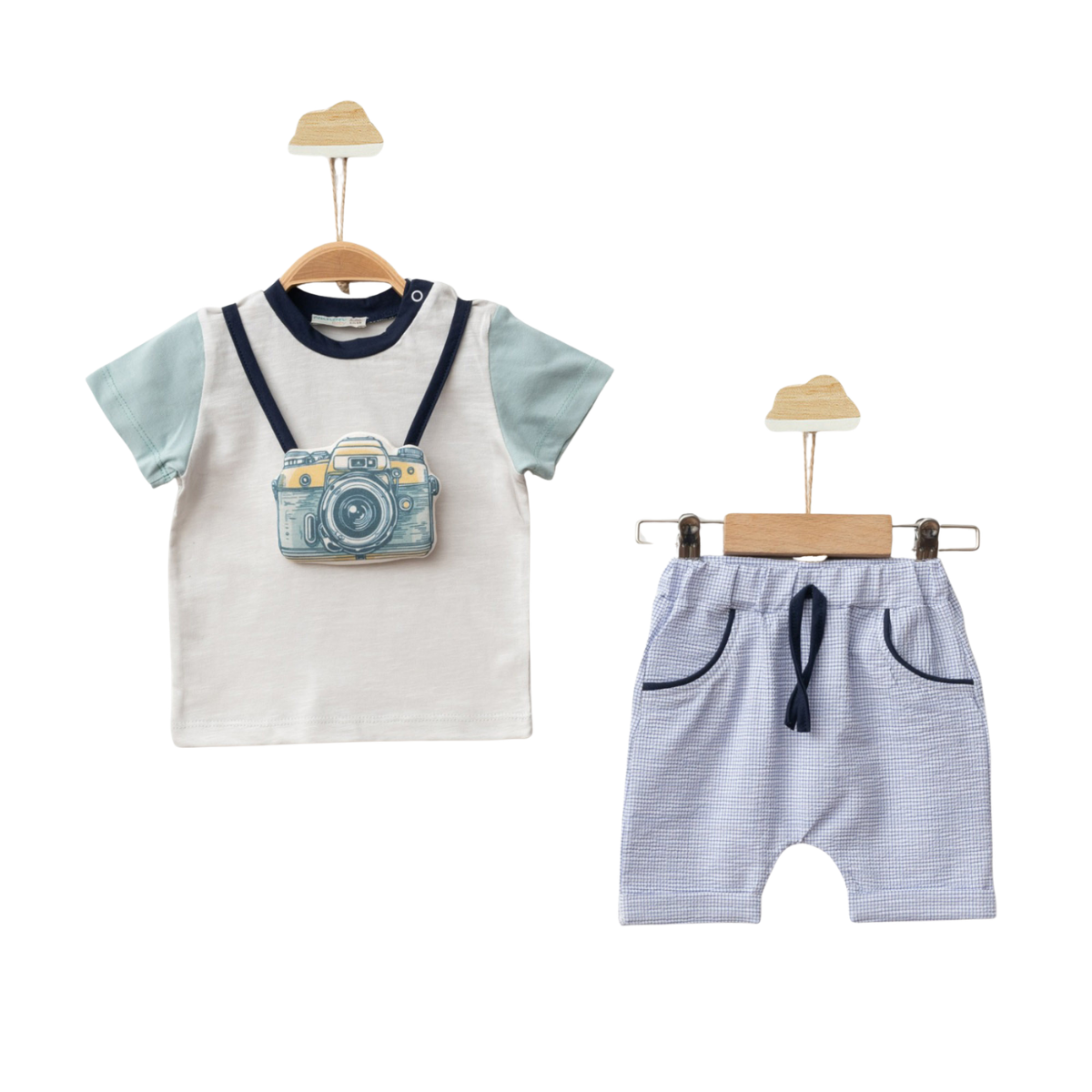 Baby Sommer-Set mit Kamera-Motiv – bequem & verspielt