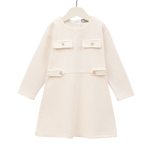 Mädchen Kleid in Creme – zeitlos & stilvoll