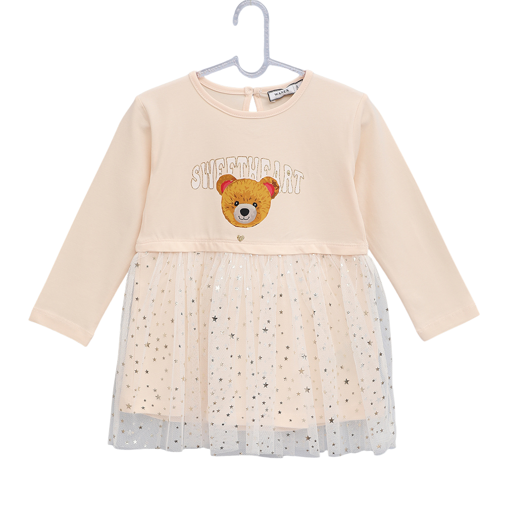 Süßes Mädchenkleid mit Tüllrock & Bärenmotiv